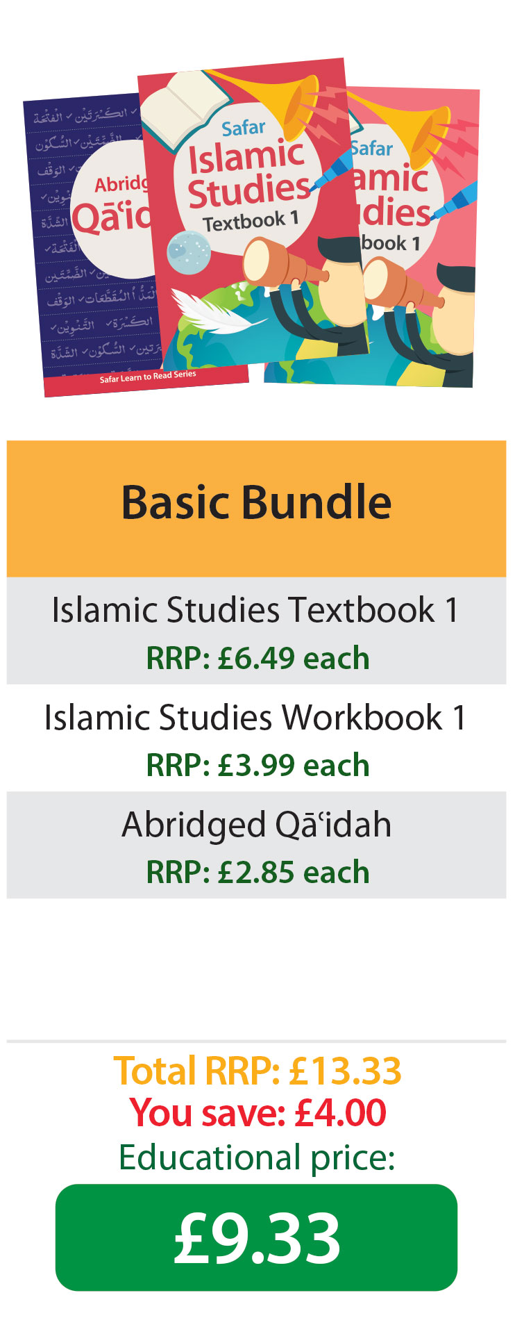 Bacis Bundle - Educational Cost Calculator: Safar Publications Islamic Curriculum